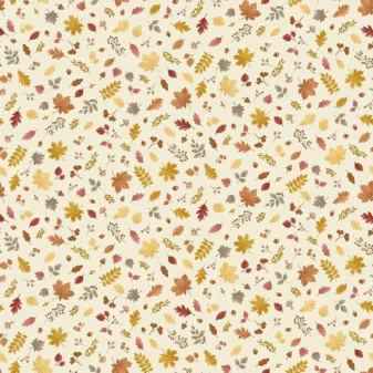 Hello Autumn Foliage Cascade Cream Fabric | Makower