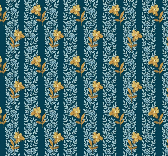 Blue Poppy 1166 B Blue Poppy Beach House Fabric | Andover Fabrics