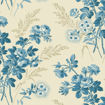 Blue Escape Cottage Willow Fabric | Andover