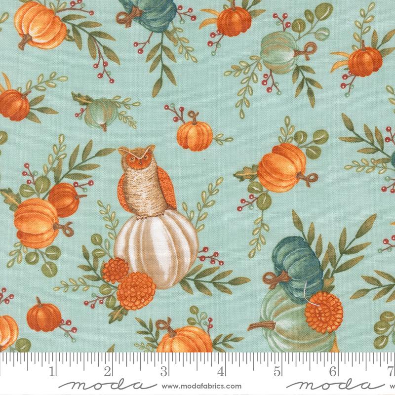 I Love Fall Most of All Dark Aqua Fabric | Moda