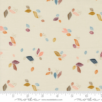 Folk and Lore Leaf Twirl Eggshell Fabric | Moda