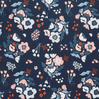 Folk and Lore Garden Tales Peacoat Fabric | Moda