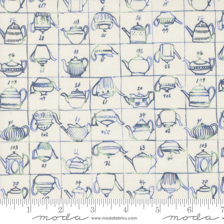 Porcelain Larking Fabric | Janet Clare Moda