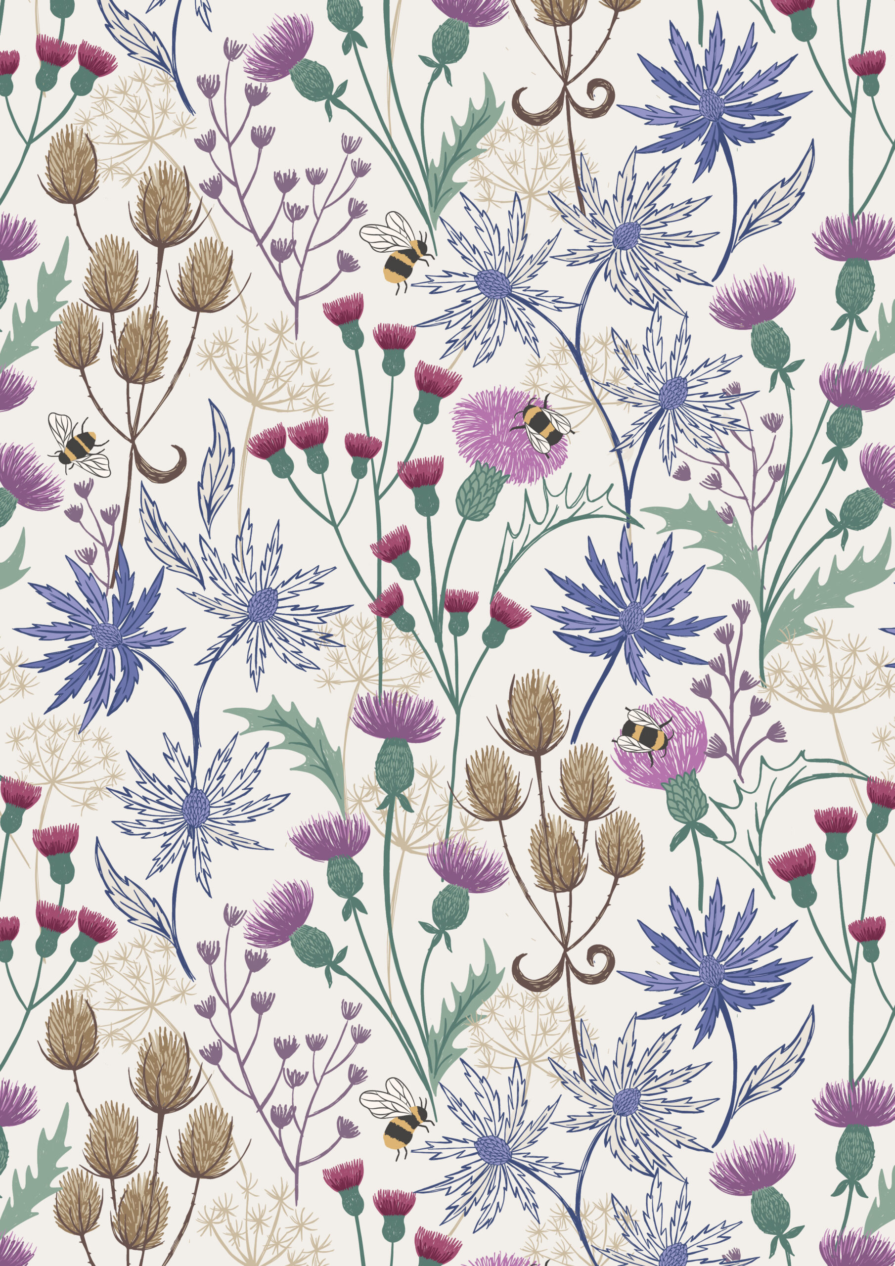 A991A Celtci Floral on Cream A Celtic Summer Celtic Floral Cream Fabric