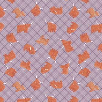 A Celtic Summer Highlands Check Heather Fabric