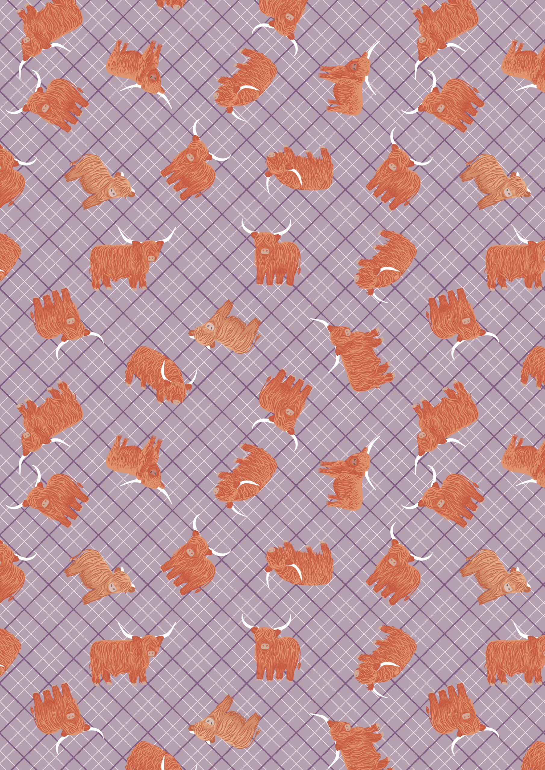 A992C Highlands Check Heather A Celtic Summer Highlands Check Heather Fabric