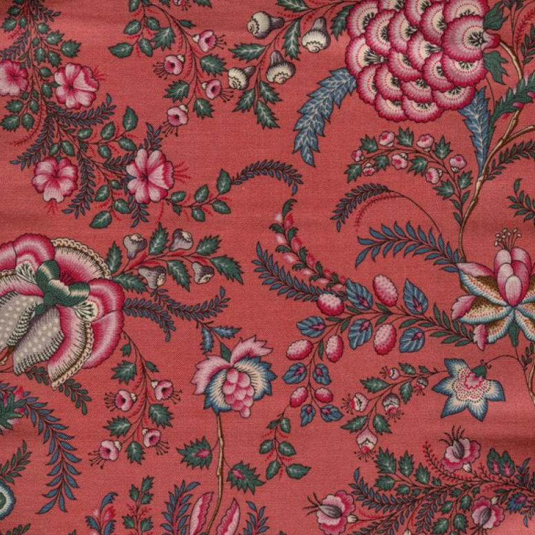 DHER 2034 Coral Indian Rhapsody Dutch Heritage Coral Fabric