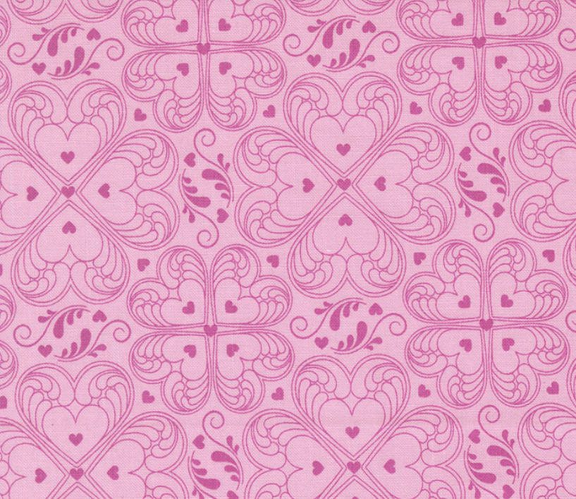 Legendary Love Lilac 45054 15 Legendary Love Filigree Hearts Lilac Fabric | Moda