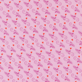 Legendary Love Lilac Scrolls & Hearts Fabric | Moda