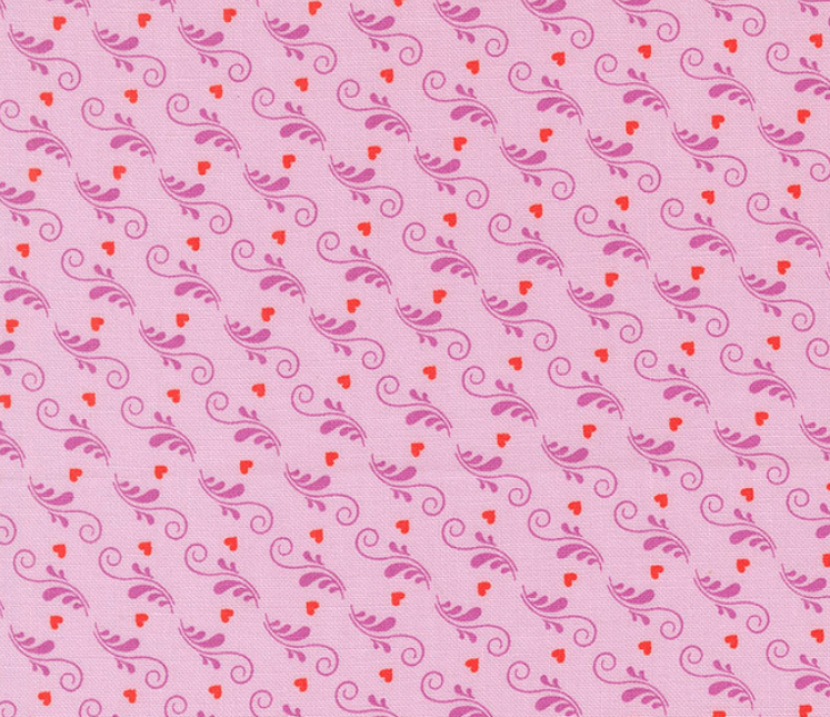 Legendary Love Lilac Scrolls & Hearts Fabric | Moda