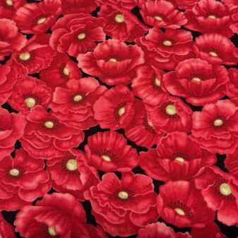 Shop Merry Poppies 7765 by Sharla Fults for Stof Fabrics, with an all-over poppy pattern on black. Order online today.
