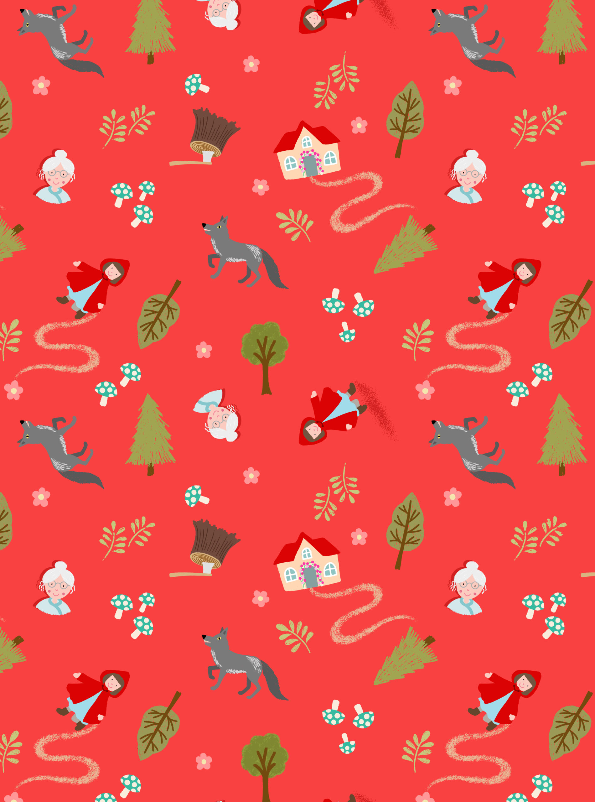 Red Riding Hood Small Things Fairytales Fabric