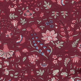 Surat Dutch Heritage Burgundy Fabric | Dutch Heritage