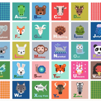 Animal Alphabet 5 Inch Squares Panel