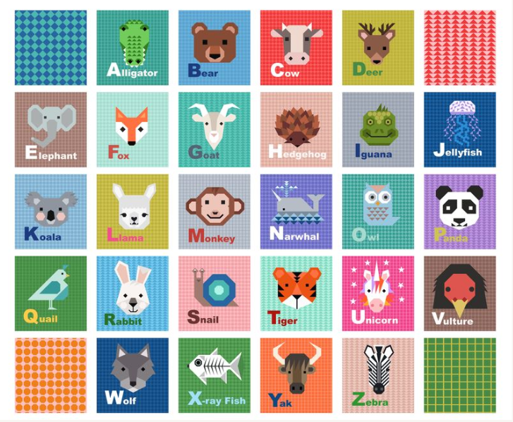 A968 Animal Alphabet Panel