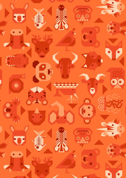 A970B Animals on Orange