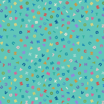 Animal Alphabet Letters on Turquoise