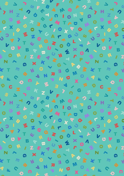 A972B Letters on Turquoise